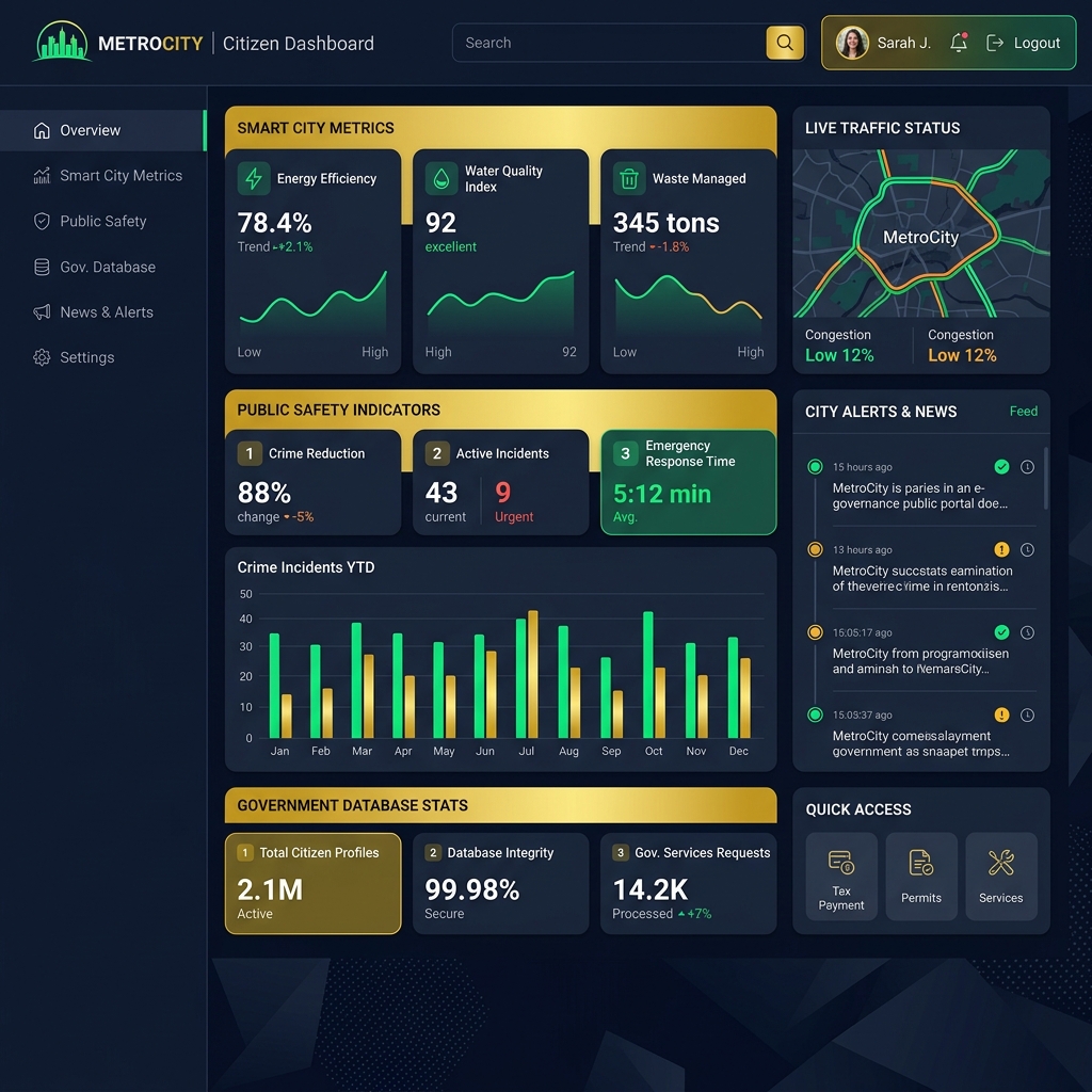 Unified e-governance public portal dashboard