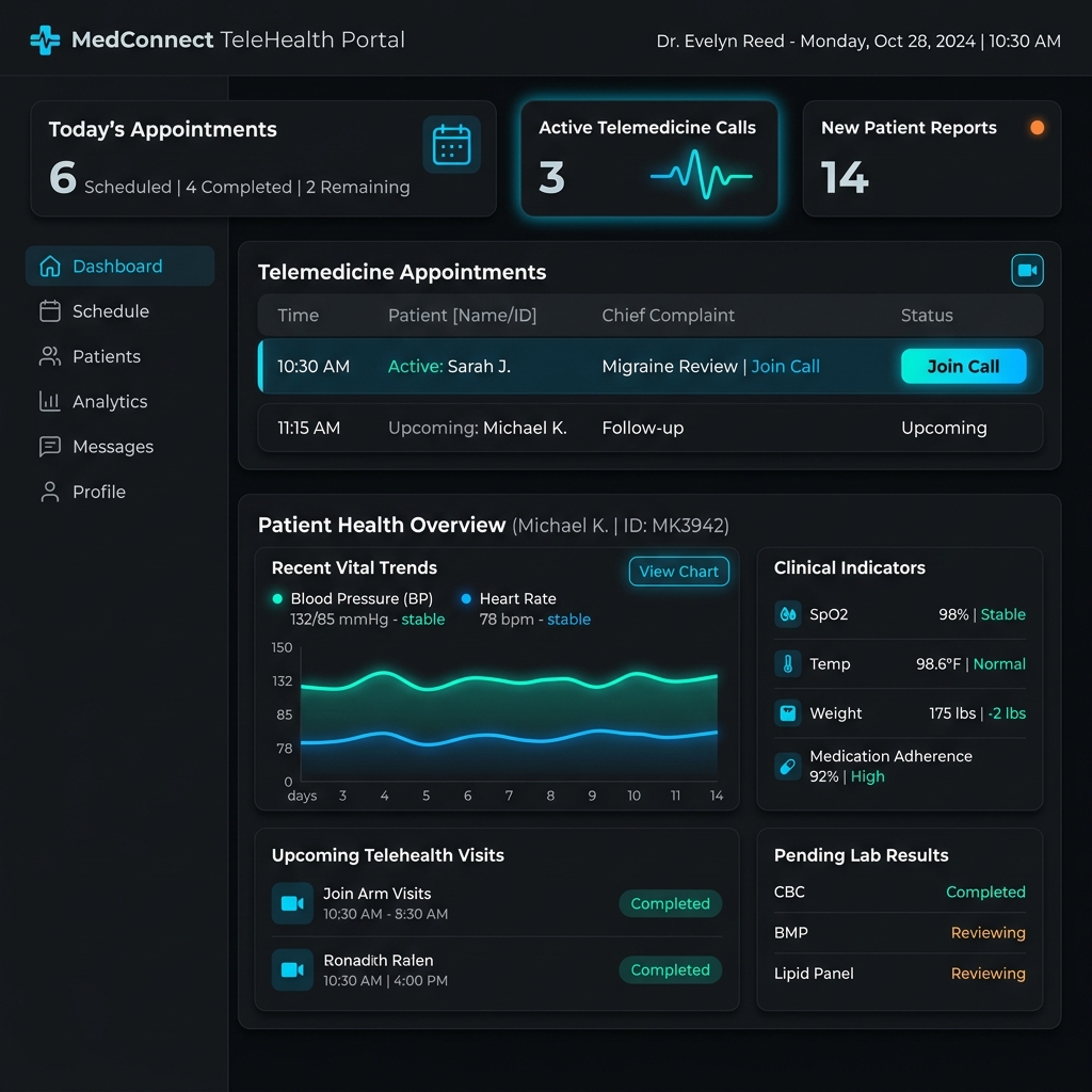 R&D analytics and clinical trial software dashboard